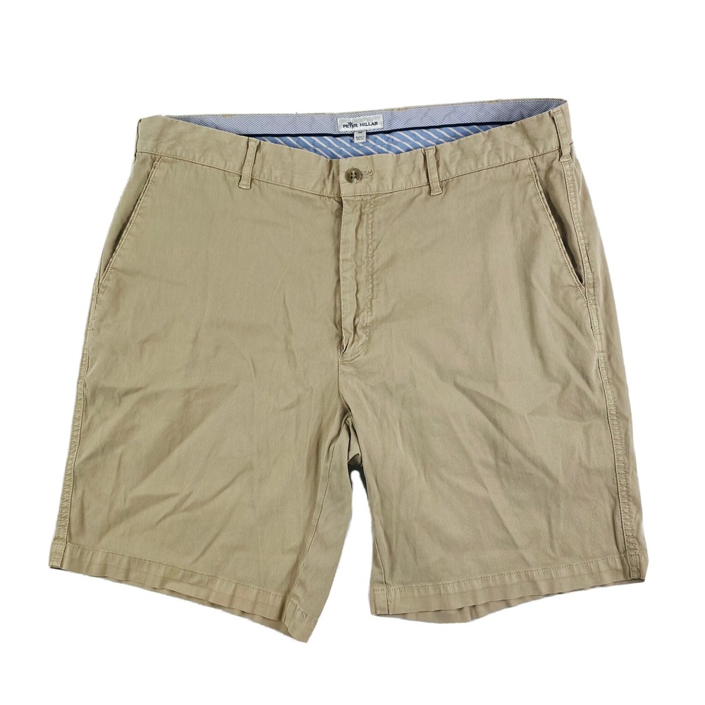 Peter Millar Corded Twill Tan Khaki Mens Chino Shorts Size 36